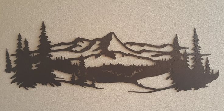 Лес горы силуэт