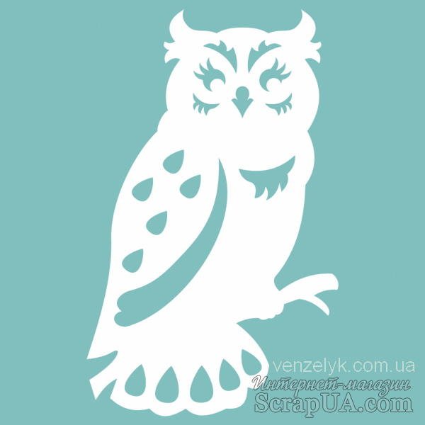 Сова трафарет для вырезания на окно
