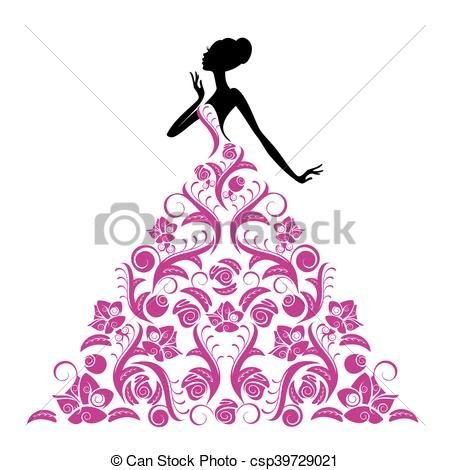 Силуэт девушки с бабочками