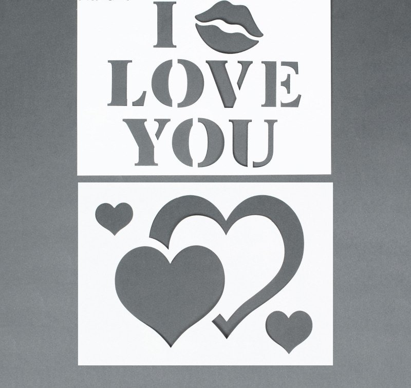 Трафарет i Love you