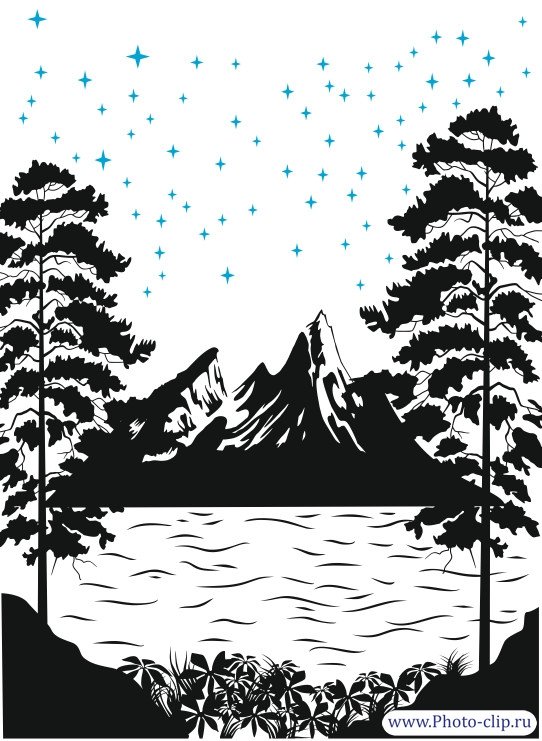 Силуэтный пейзаж