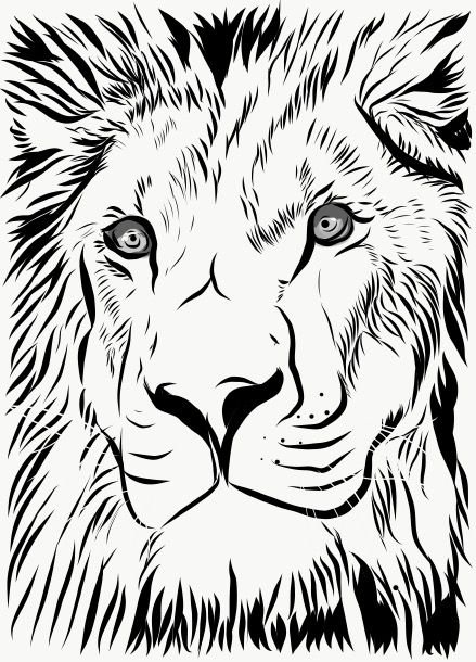 Лев для выжигания по дереву