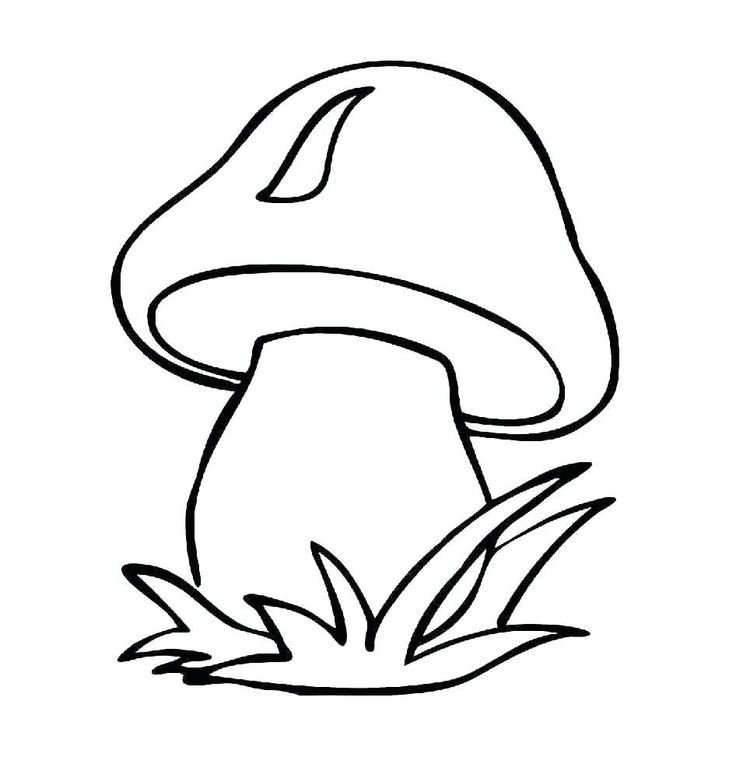 Гриб раскраска для малышей