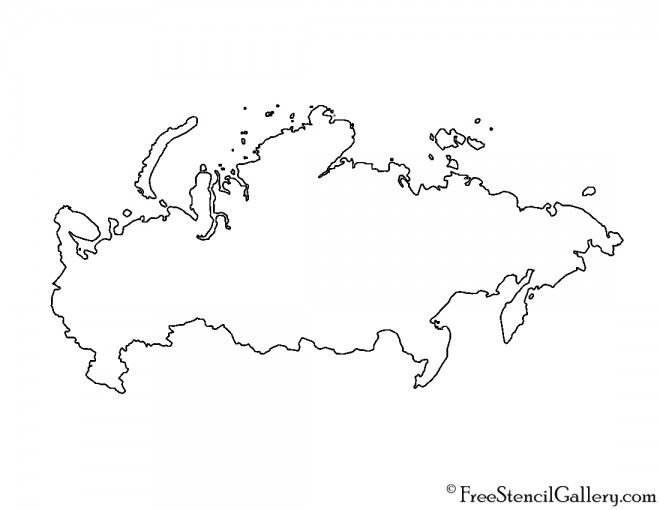 Карта России контур