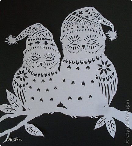 Вытынанки птицы на окна на новый год