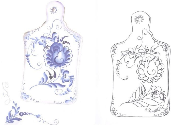 Гжельская роспись раскраска для детей