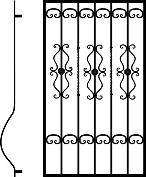 Решетка из кованных элементов