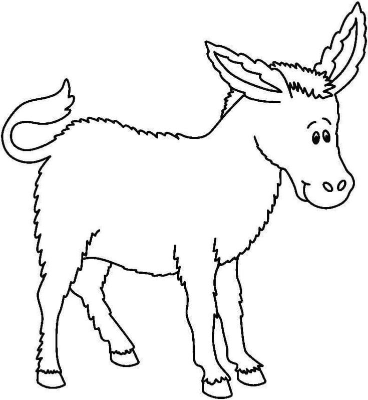 Ослик раскраска для детей