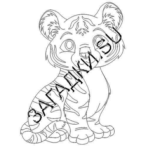 Тигренок на окно трафарет