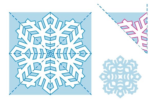 Шестигранная Снежинка из бумаги шаблоны