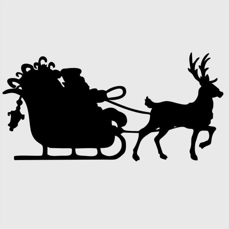 Новогодние сани с оленями