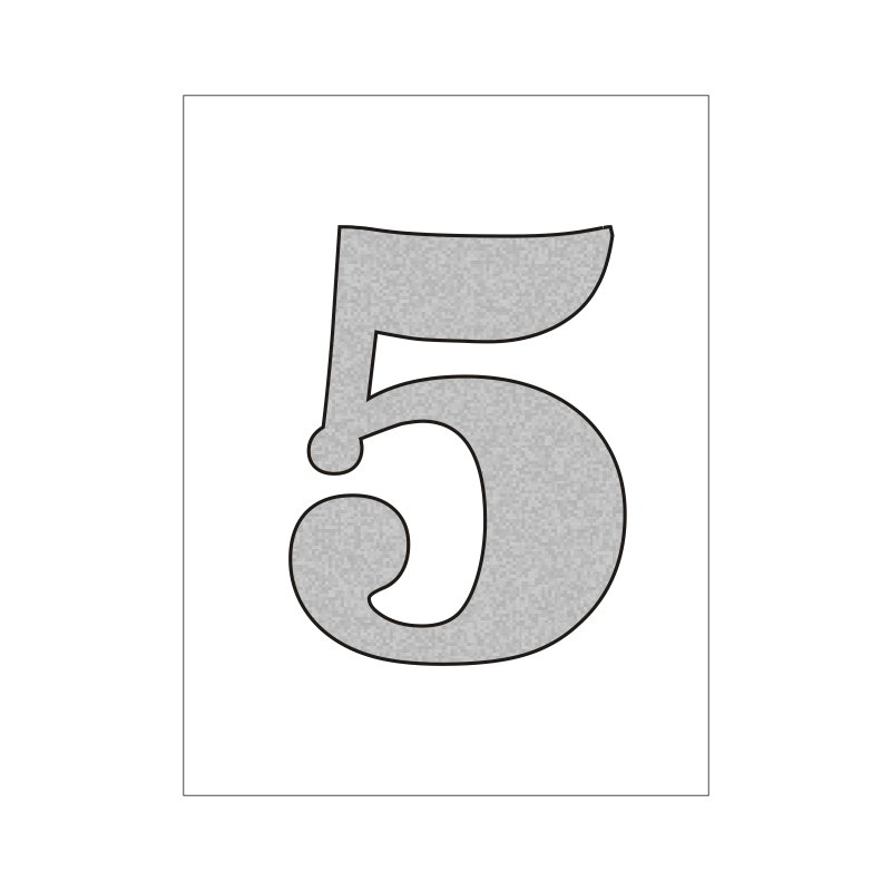 Цифра 5 для торта трафарет