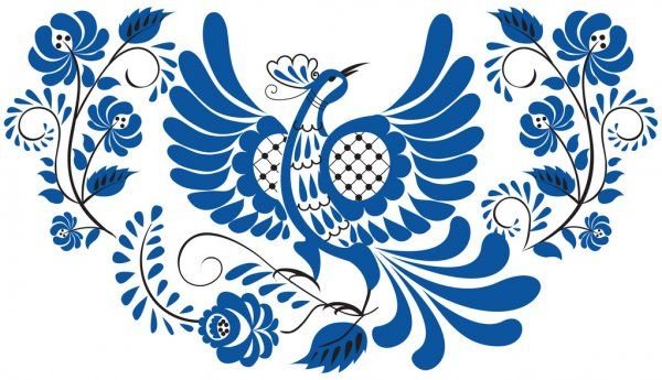 Гжель Жар птица роспись