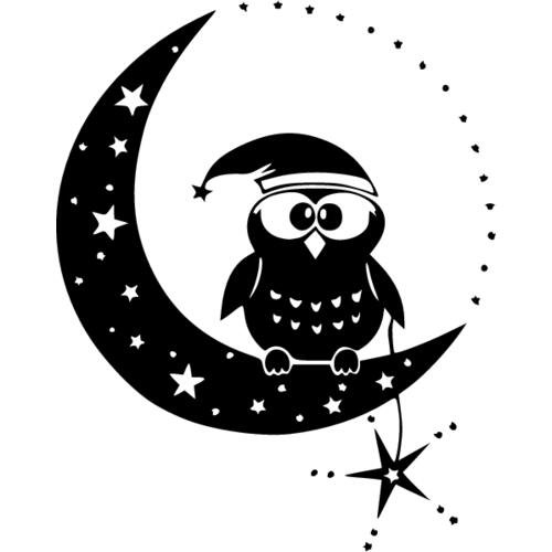 Трафарет на окна новый год Совенок