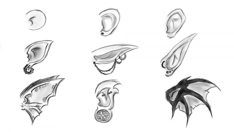 Уши эльфа референсы сбоку