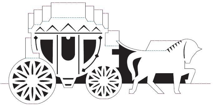 Карета из бумаги шаблон