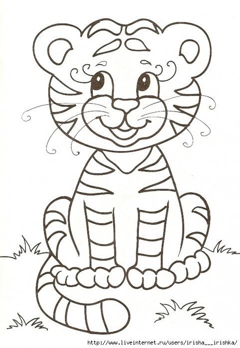 Раскраска Тигренок