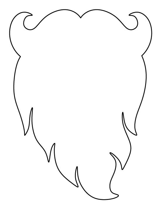 Борода Деда Мороза трафарет