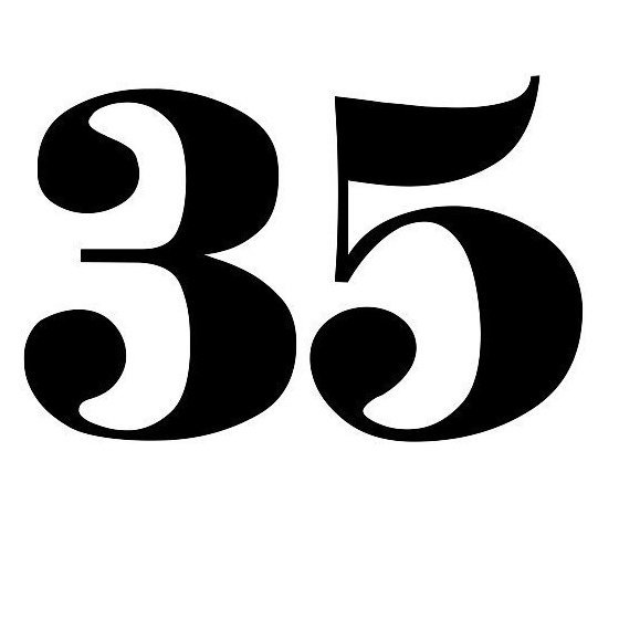 Цифра 35 трафарет