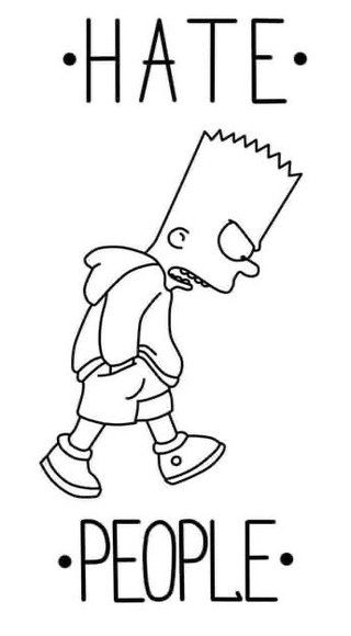 Барт симпсон тату черно белый