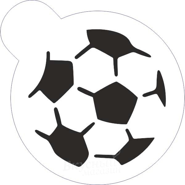 Трафарет футбольный мяч для торта