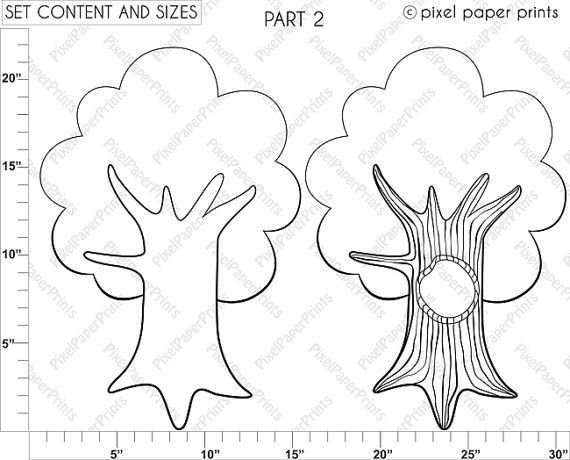 Трафарет дерева для вырезания