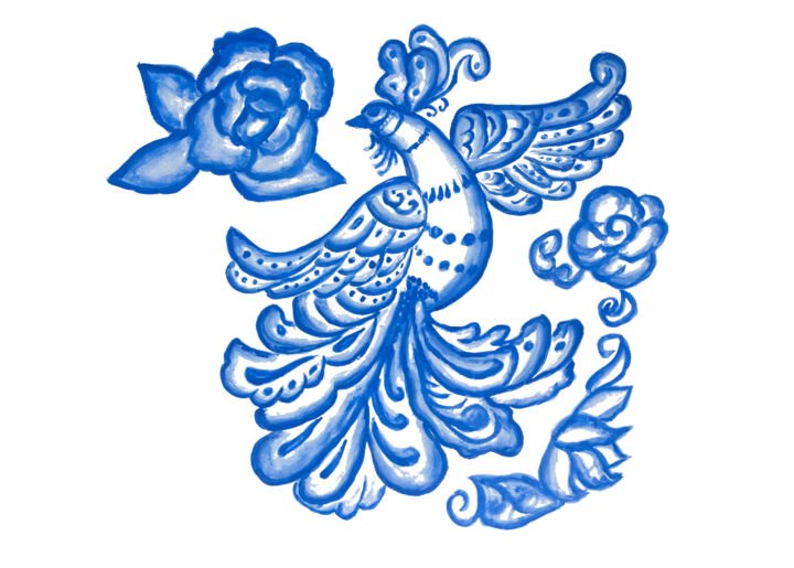 Жар птица Гжель