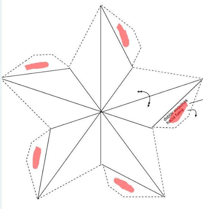 Объемная пятиконечная звезда из бумаги