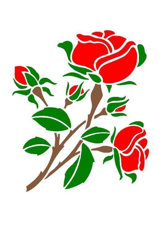 Цветы трафареты цветные