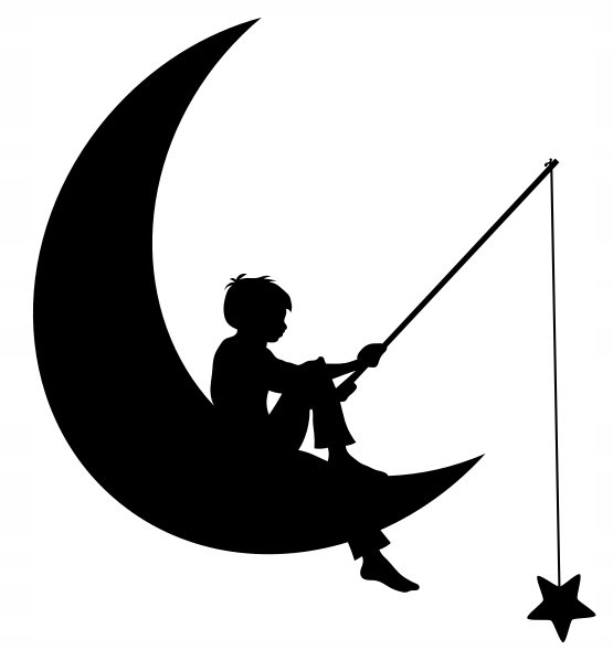 Мальчик рыбачит на Луне
