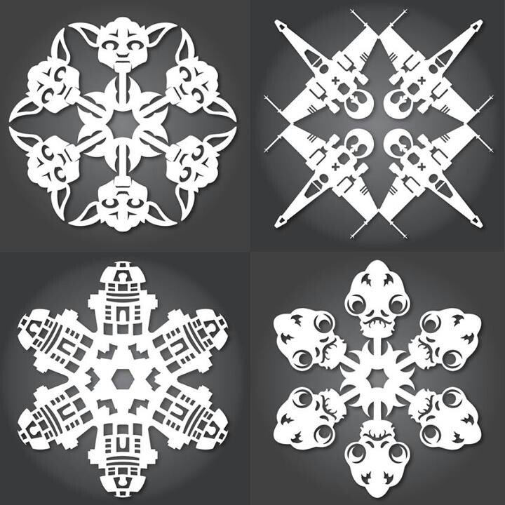 Шести угольные снпжинки из бумаги