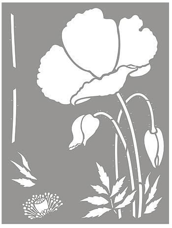 Трафарет цветы на стену