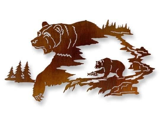 Трафарет для выжигания медведь