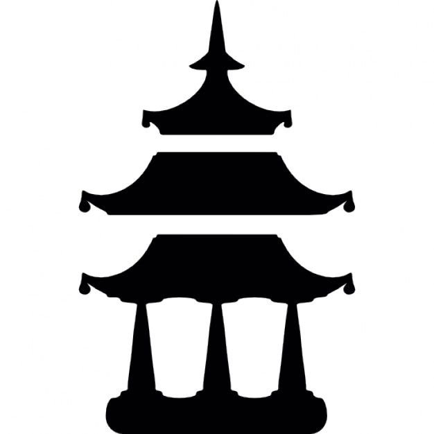 Буддистский храм силуэт