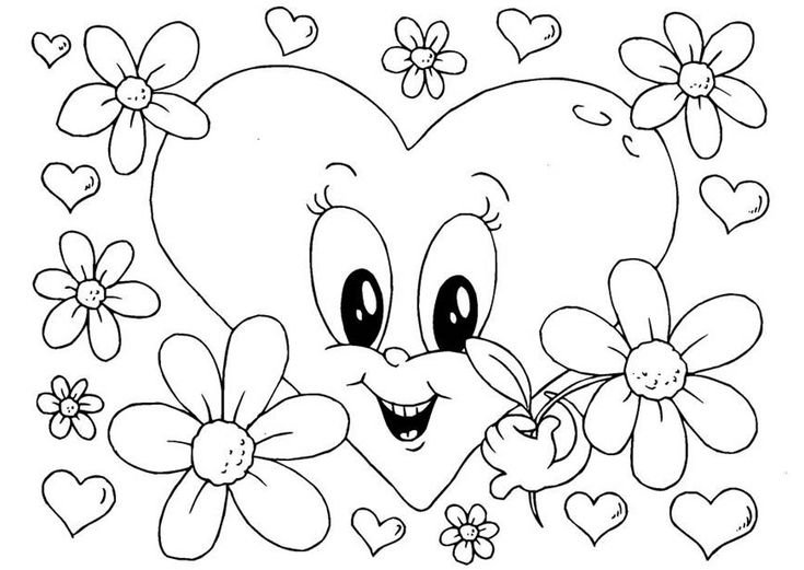 Валентинки раскраски