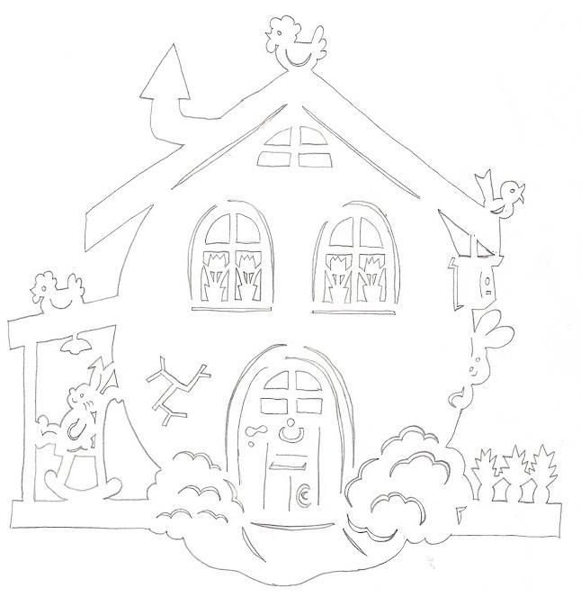 Вытынанки домики на окна