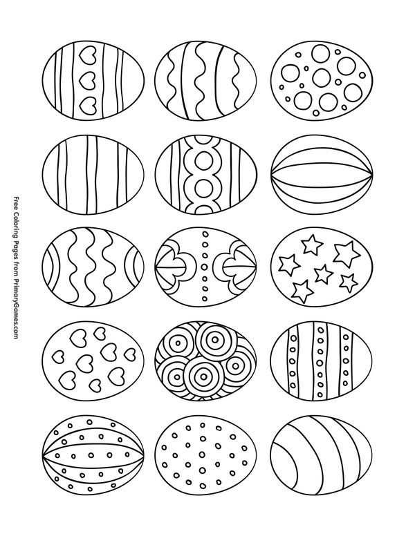 Пасхальные яйца для раскрашивания