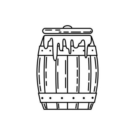 Раскраска бочонок меда для детей
