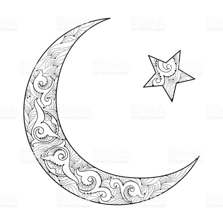 Мусульманский полумесяц со звездой вектор