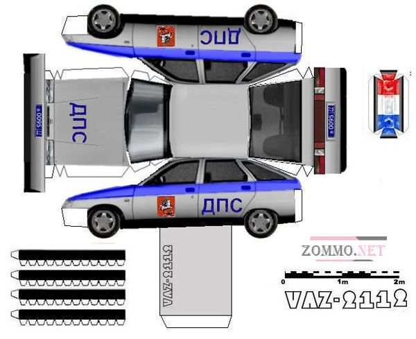 Модель ВАЗ 2110 из бумаги