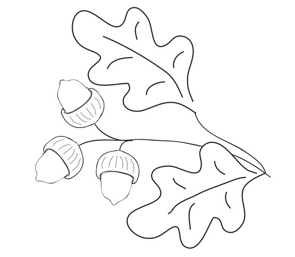 Дубовый лист трафарет