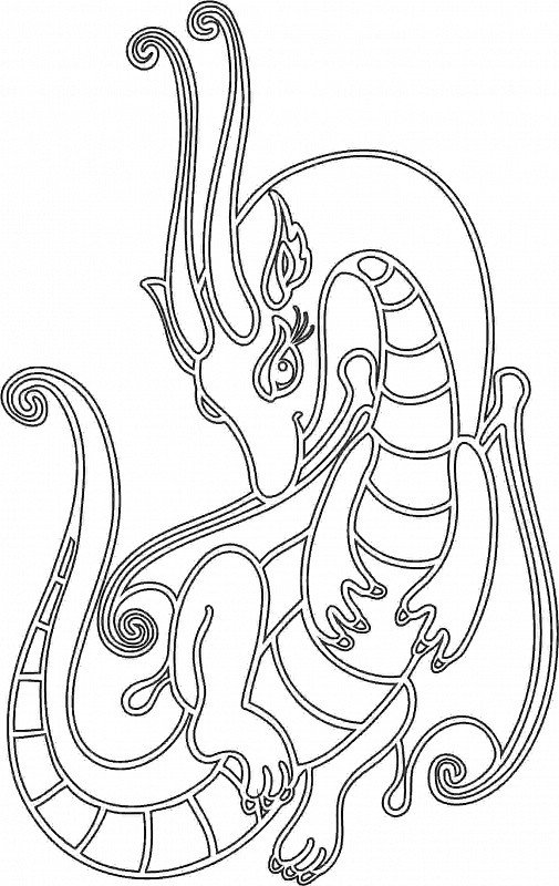 Трафареты драконов для вырезания