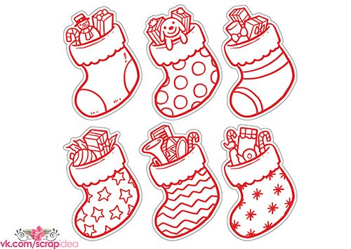 Новогодний носочек шаблон