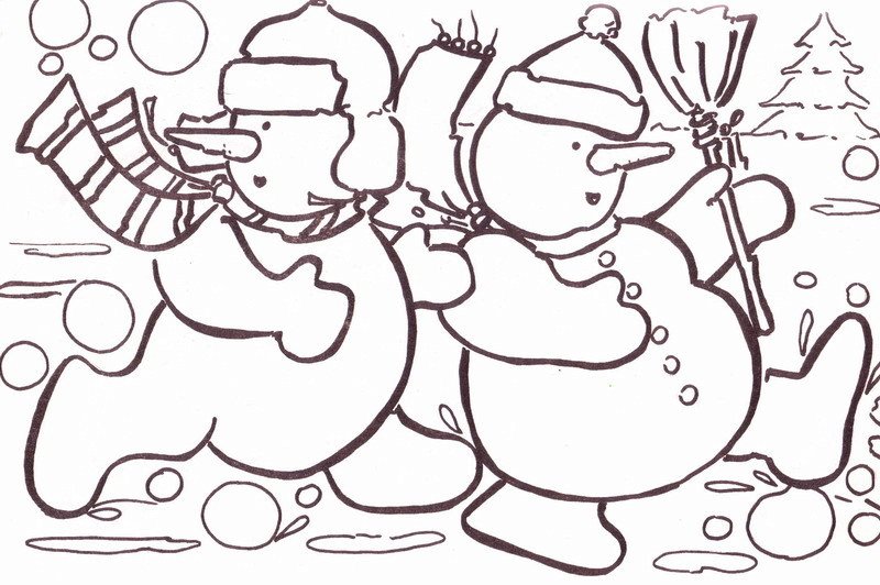 Снеговик раскраска