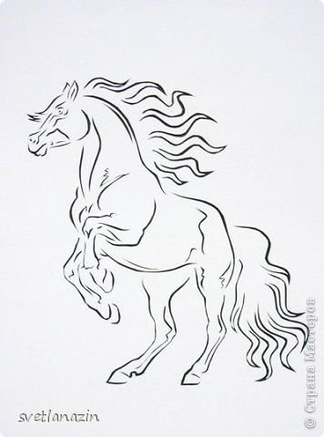 Шаблон лошади для рисования