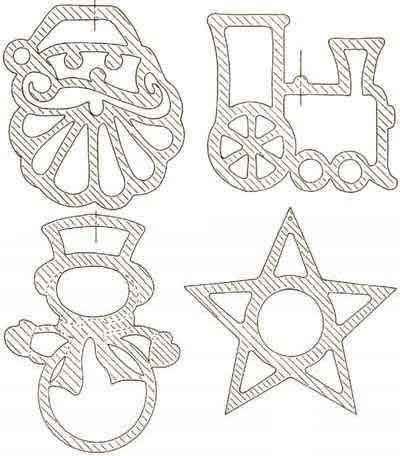 Трафарет новогодних игрушек из фанеры