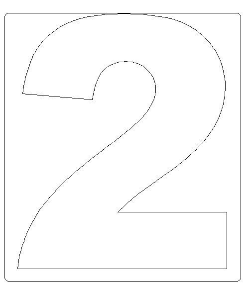 Трафарет двойки для торта