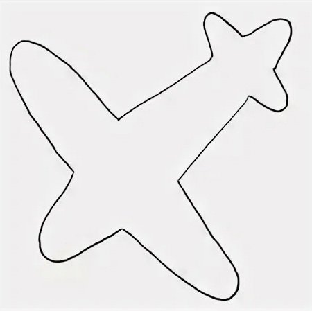 Трафарет самолета для аппликации