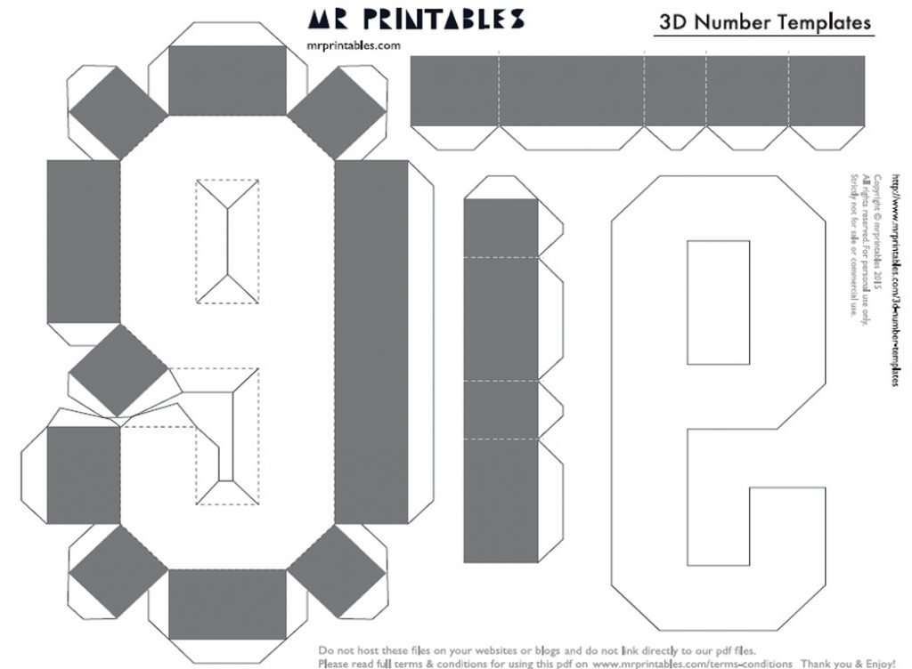 объемные цифры из бумаги шаблоны