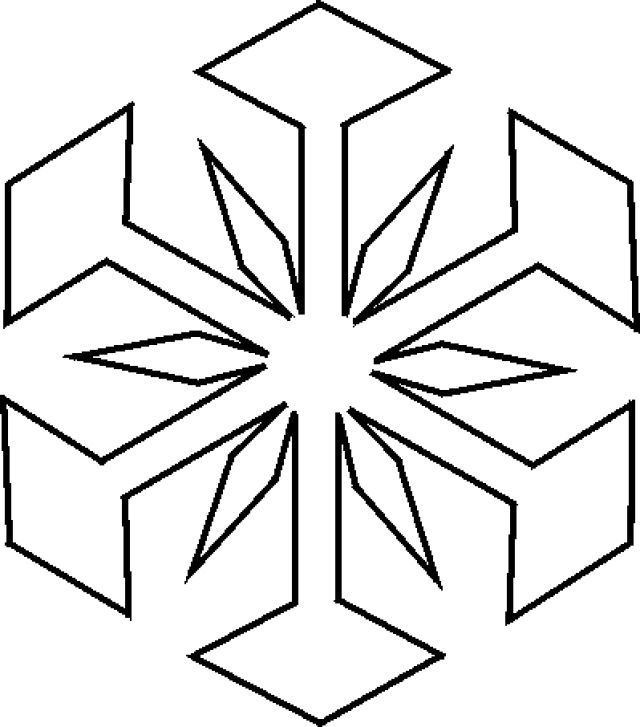 Снежинка трафарет для вырезания